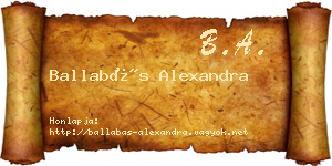 Ballabás Alexandra névjegykártya