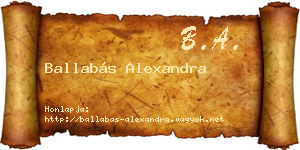 Ballabás Alexandra névjegykártya