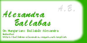 alexandra ballabas business card