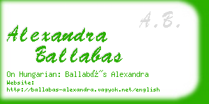 alexandra ballabas business card